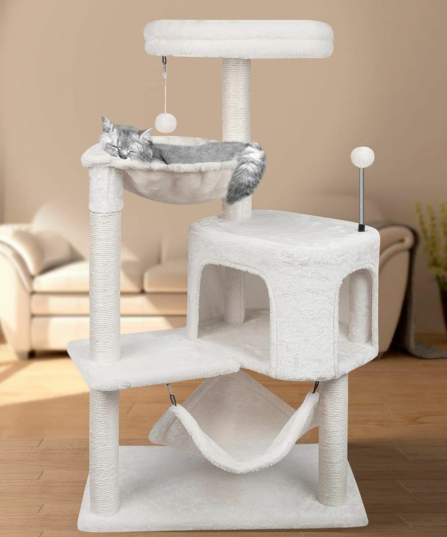 Cat YUNIQUE | Newest Cat Tree With Cat Condo And Big Hammock,Grey