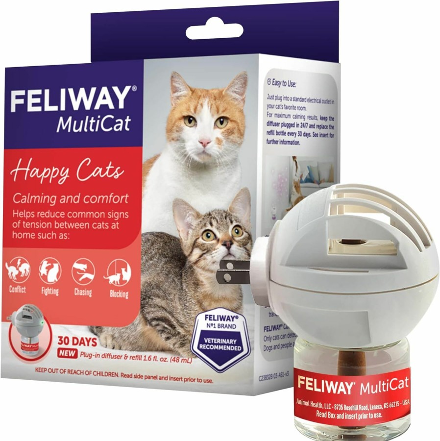 Cat FELIWAY | Feliway Multicat Calming Pheromone Diffuser For House-Cats, 30 Day Starter Kit (48 Ml)