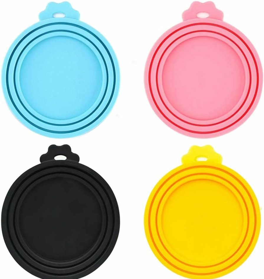 Cat IVIA PET | Ivia Pet Food Can Lids, Universal Bpa Free Silicone Can Lids Covers For Dog And Cat Food, One Can Cap Fit Most Standard Size Canned(4 Pack Multicolor