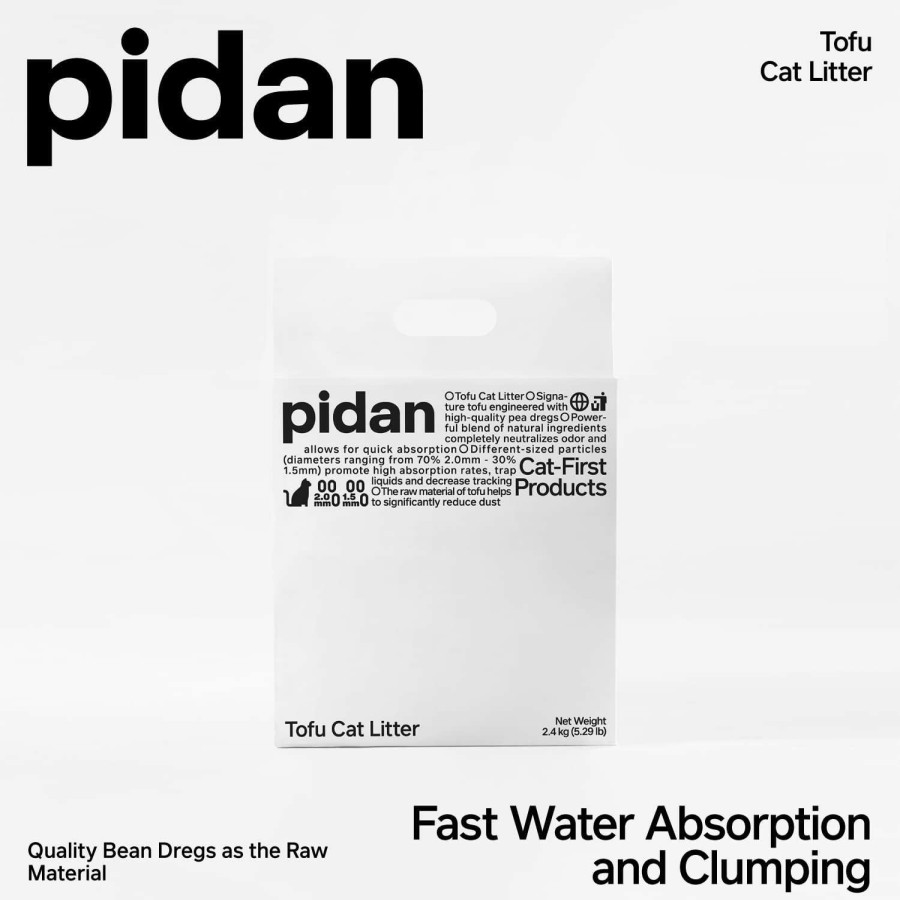 Cat pidan | Pidan Tofu Cat Litter Clumping,Flushable,Ultra Absorbent And Fast Drying, 100% Natural Ingredients Litter,Solubility In Water,Really Dust-Free,Less Scattering (5.3Lb 1Bag)