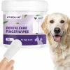 Cat cyeollo | Cyeollo Dog Dental Wipes For Teeth Cleaning 50 Counts, Pet Finger Wipes Reducing Plaque & Tartar, Breath Freshener Disposable Gentle Cleaning & Gum Care Pet Wipes For Dogs Cats No-Rinse Toothbrush