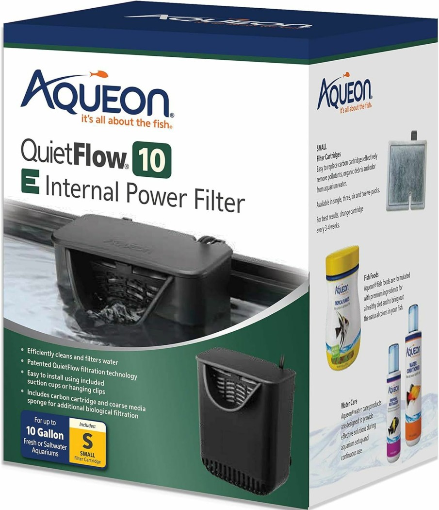 Fish & Aquatic Aqueon | Aqueon Quietflow 10 E Internal Aquarium Fish Tank Power Filter, Small, For Up To 10 Gallon Fish Tanks