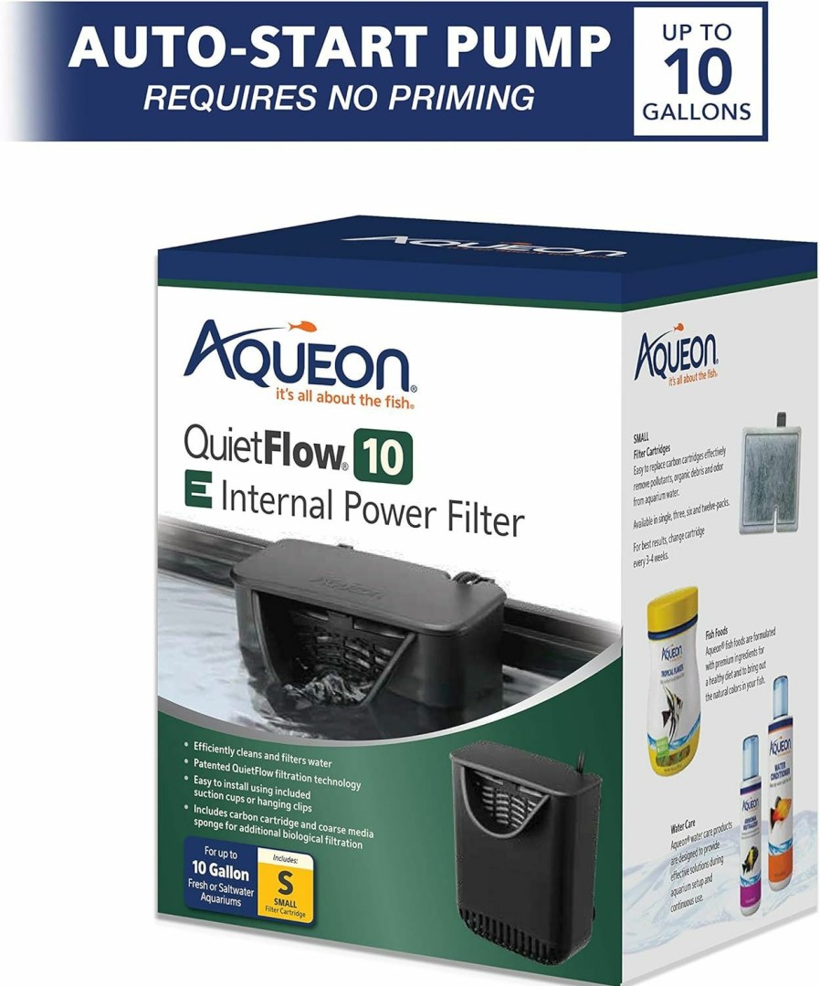 Fish & Aquatic Aqueon | Aqueon Quietflow 10 E Internal Aquarium Fish Tank Power Filter, Small, For Up To 10 Gallon Fish Tanks