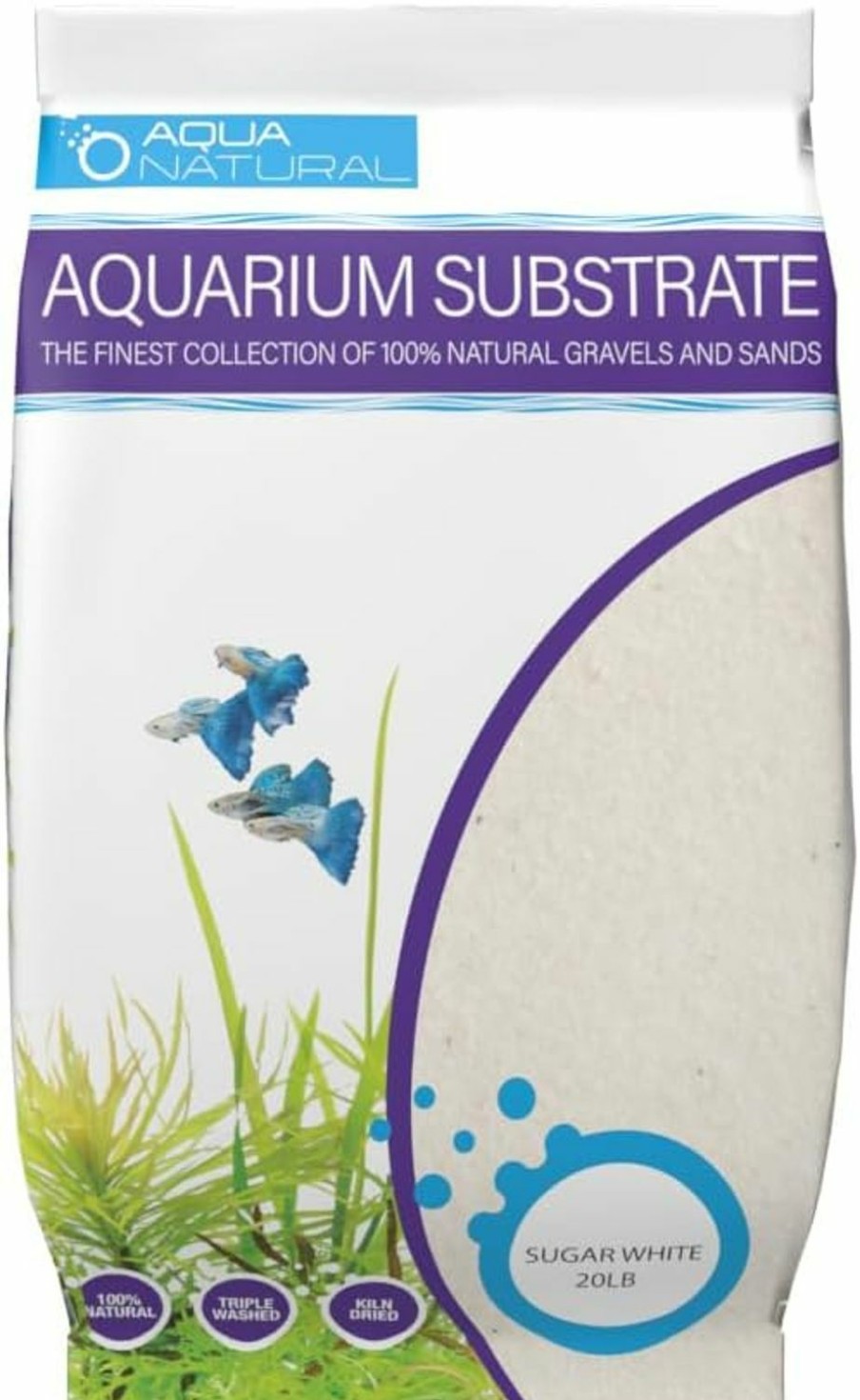 Fish & Aquatic AquaNatural | Aquanatural Sugar White Sand 10Lb Substrate For Aquascaping, Aquariums, Vivariums And Terrariums