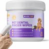 Cat HICC PET | Hicc Pet Teeth Cleaning Wipes For Dogs & Cats, Remove Bad Breath By Removing Plaque And Tartar Buildup No-Rinse Dog Finger Toothbrush, Disposable Gentle Cleaning & Gum Care Pet Wipes, 50 Counts