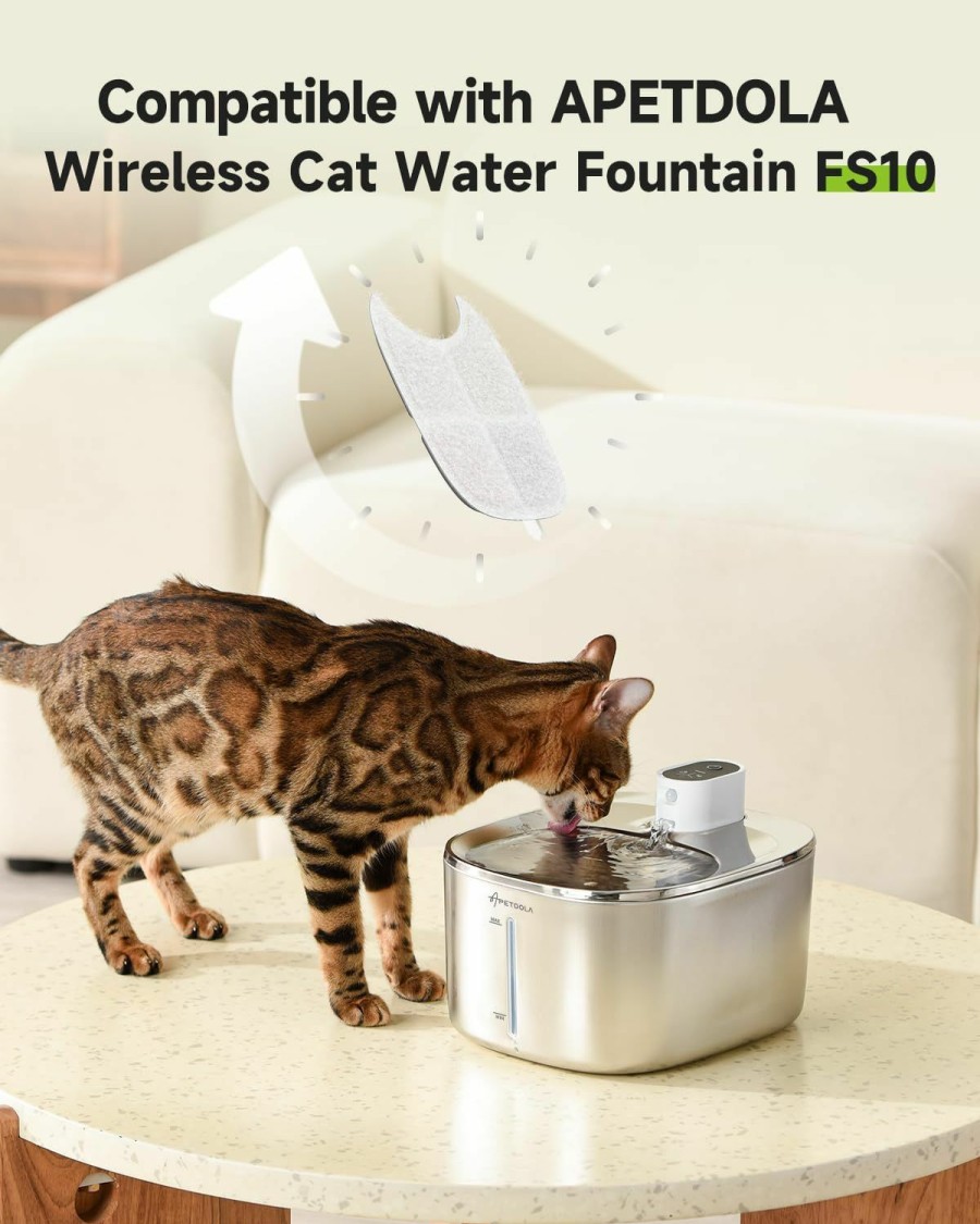 Cat APD APETDOLA | Apd Apetdola Wireless Cat Water Fountain, 135 Fl Oz/4L Battery Operated Cat Fountain Stainless Steel With Water Level Window, 3 Work Modes, Cordless Pet Water Fountain For Cats, Dogs, Pets, Inside