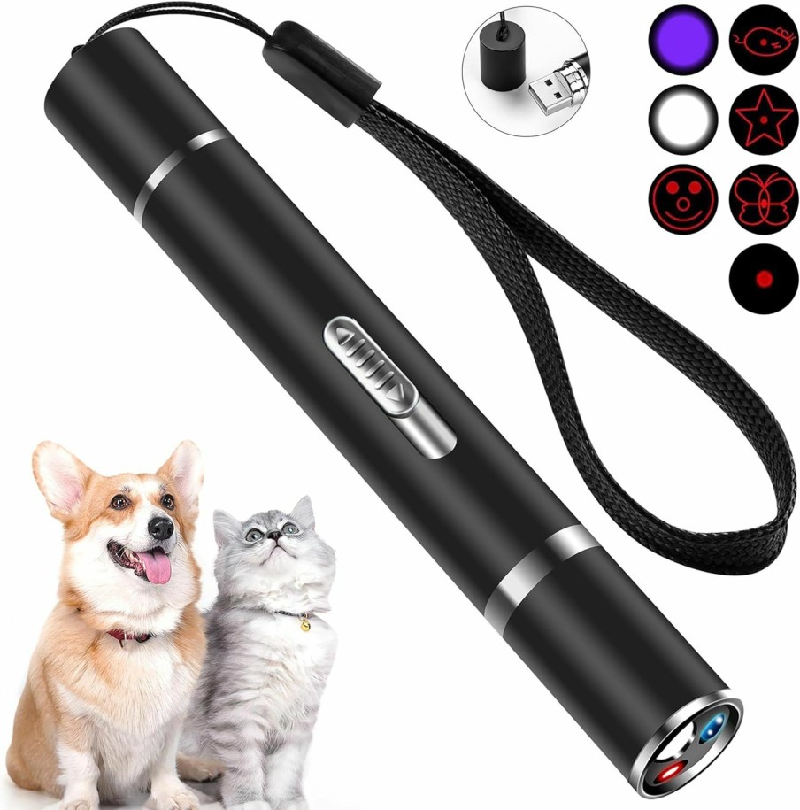 Cat Cowjag | Cowjag Laser Pointer, Cat Laser Toy, Long Range 7 Modes Lazer Projection Playpen For Indoor, Dog And Kitten Outdoor Pet Chaser Tease Stick Training Exercise, Usb Recharge