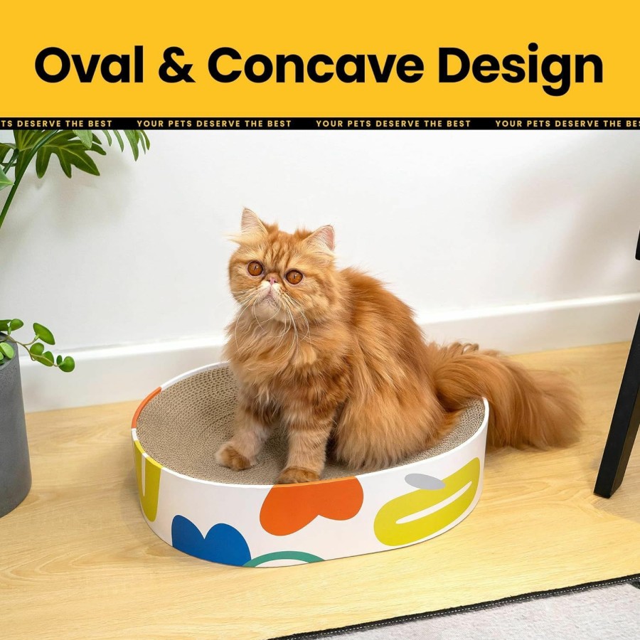 Cat Conlun | Conlun Cat Scratcher Cardboard,2 In 1 Oval Cat Scratch Pad Bowl Nest For Indoor Cats Grinding Claw,Round Cat Scratching Board Corrugated Lounge Cat Beds&Furniture Protector For Couch & Carpets & Sofas