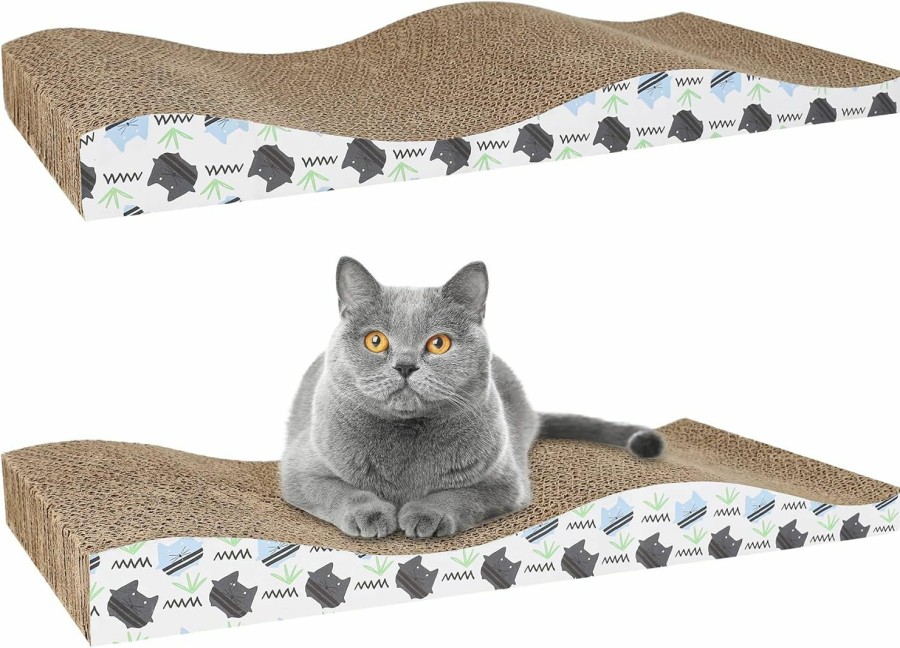 Cat Ahomdoo | Ahomdoo Cat Scratching Board Cat Scratcher Pad Cat Cardboard Scratcher Nest Sleeping Cat Scratcher Cardboard For Indoor Cats(2 Pack)