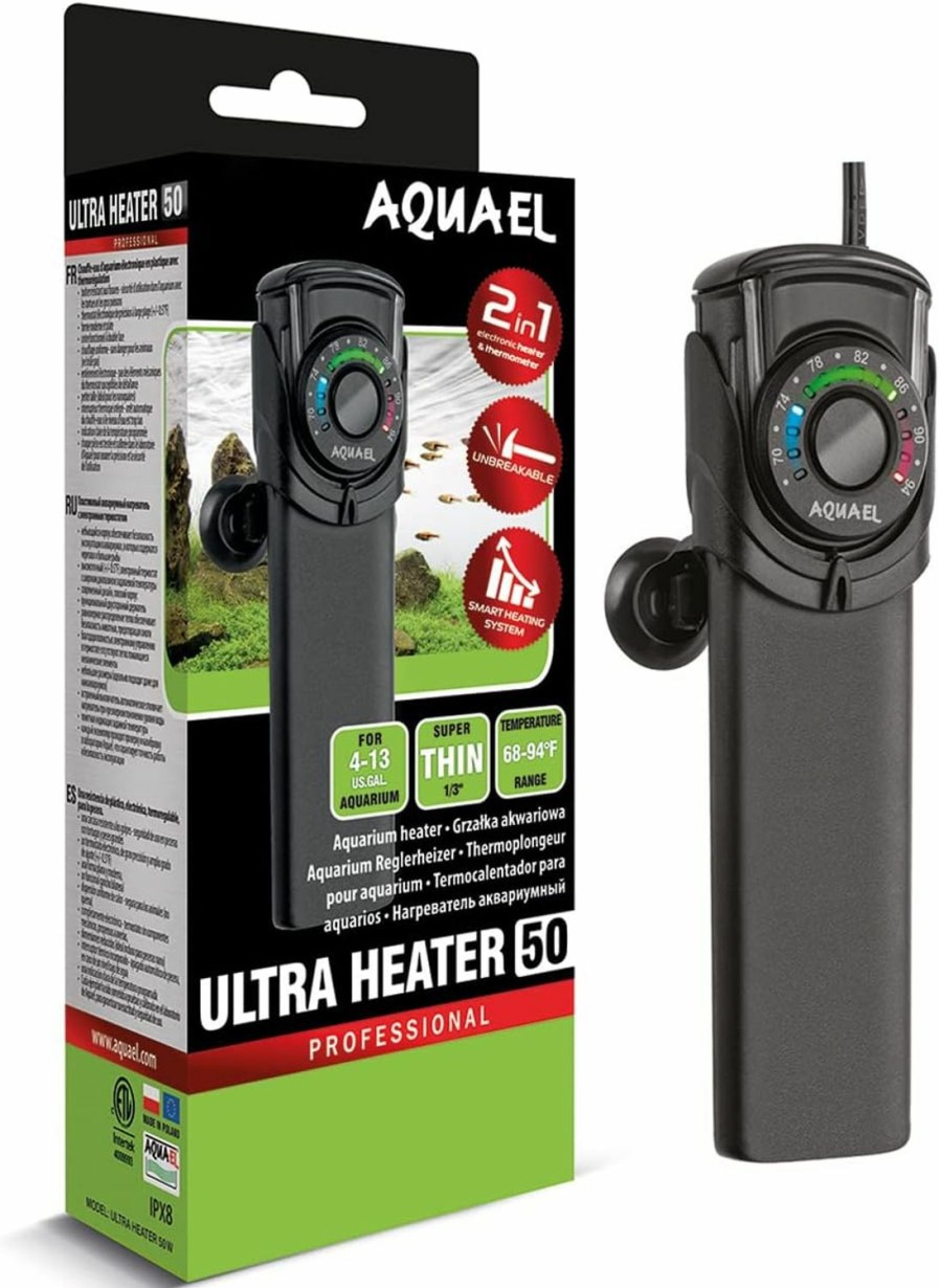 Fish & Aquatic Aquael | Aquael Ultra Aquarium Heater For Freshwater & Saltwater Aquariums - 200 Watt, 34-53 Gallon