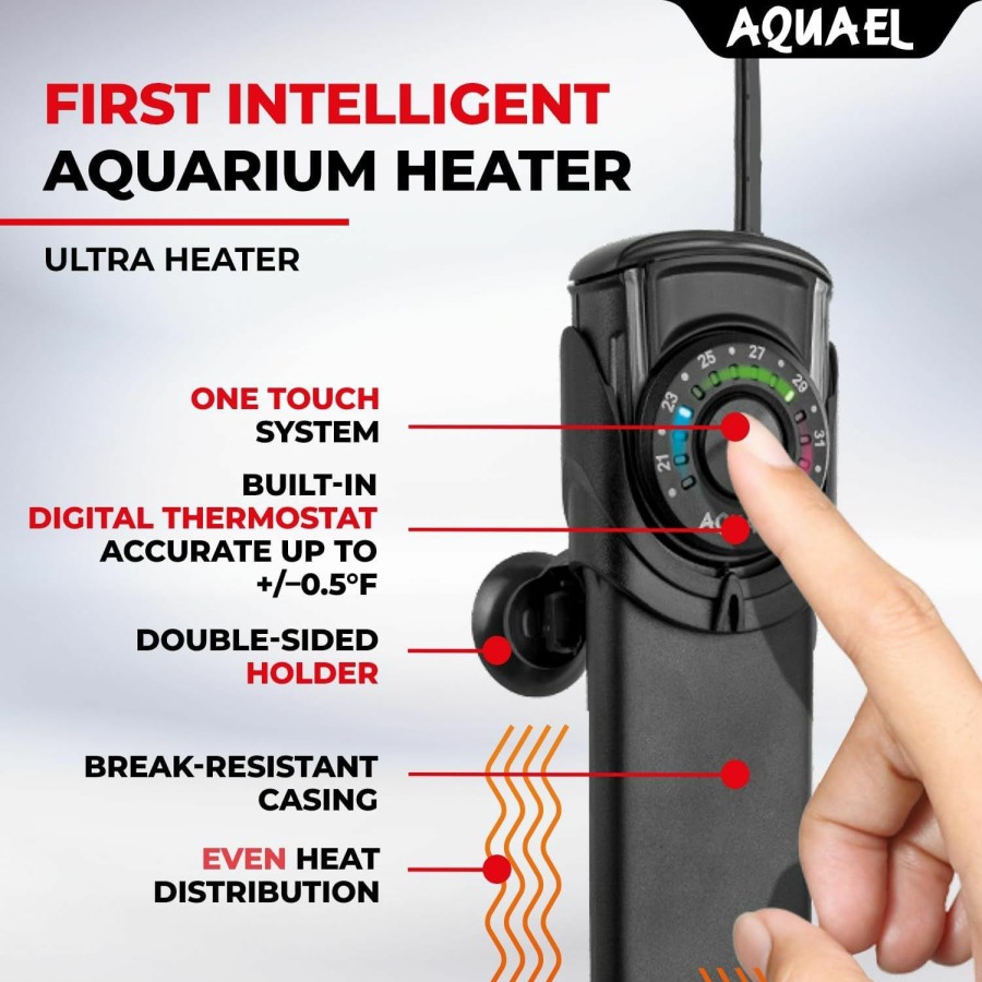 Fish & Aquatic Aquael | Aquael Ultra Aquarium Heater For Freshwater & Saltwater Aquariums - 200 Watt, 34-53 Gallon