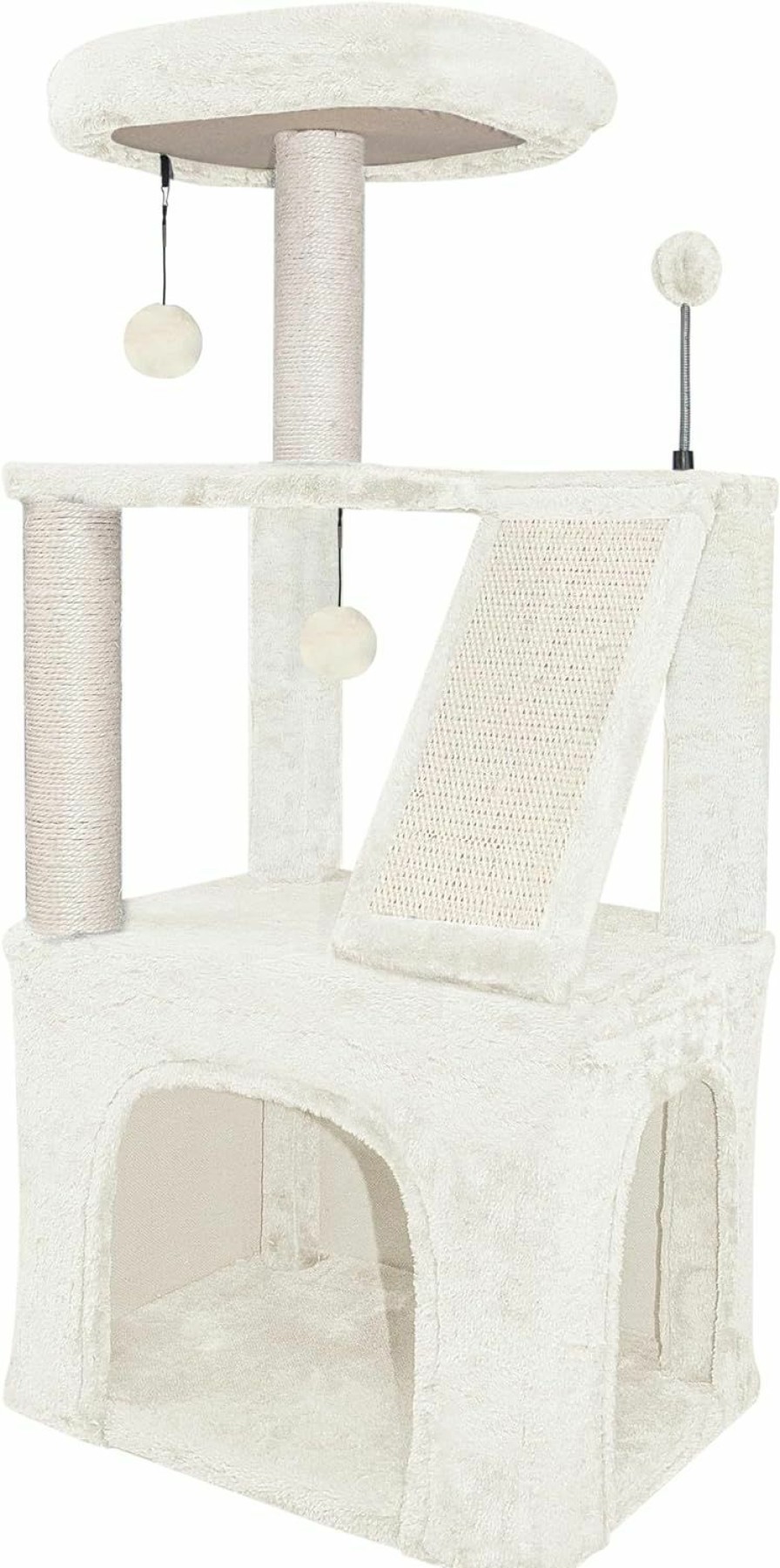 Cat WANG XIN | Xin Three Layer Cat Tree With Cat Condo And Two Hammocks,Grey