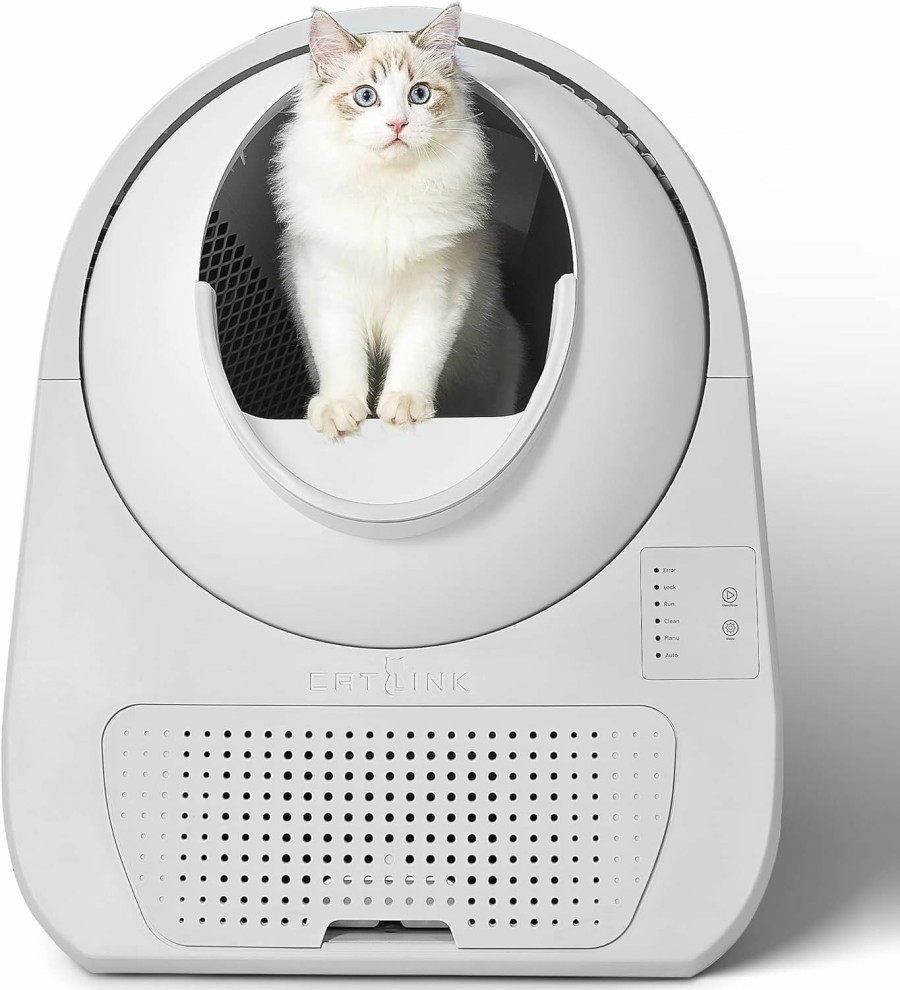 Cat CATLINK | Catlink Self Cleaning Cat Litter Box, Automatic , Double Odor Removal, Robot Litter Box For Cats From 3.5 To 22 Pounds (Young Version)