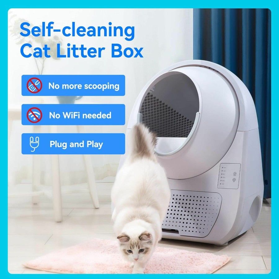 Cat CATLINK | Catlink Self Cleaning Cat Litter Box, Automatic , Double Odor Removal, Robot Litter Box For Cats From 3.5 To 22 Pounds (Young Version)