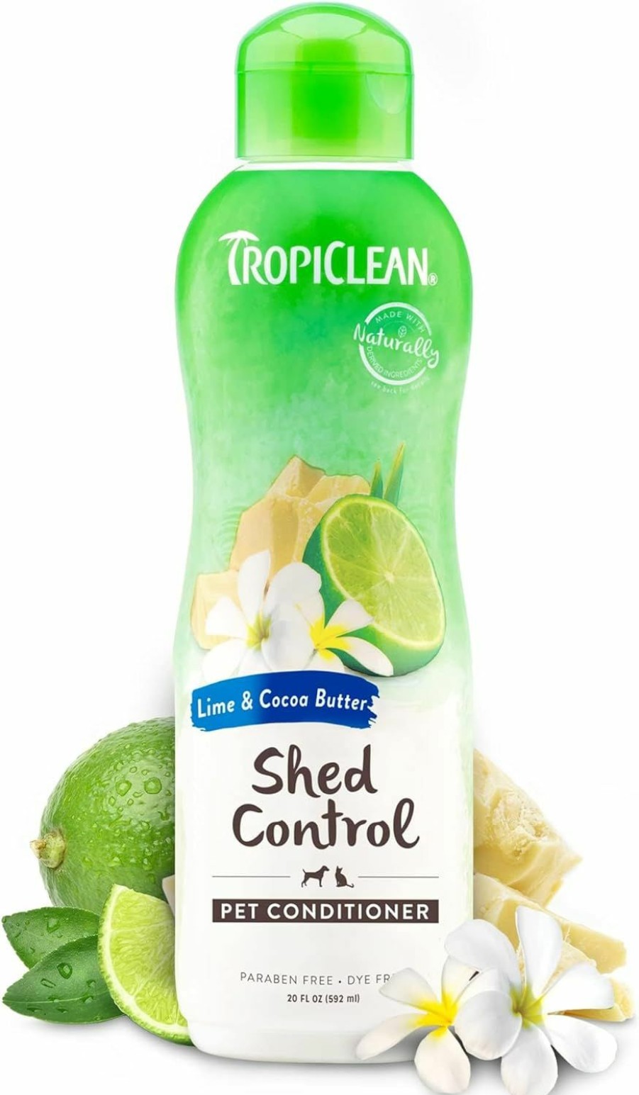 Cat TropiClean | Tropiclean Lime & Coconut Deshedding Dog Shampoo For Shedding Control | Natural Pet Shampoo Derived From Natural Ingredients | Cat Friendly | Made In The Usa | 20 Oz.