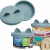 Cat OHMO | Ohmo - 2 Pack Cat Food Can Lids, Small (3 Oz) Silicone Can Covers For Pet Food Cans 2.5 Oz Cat Food Cans, Dark Blue