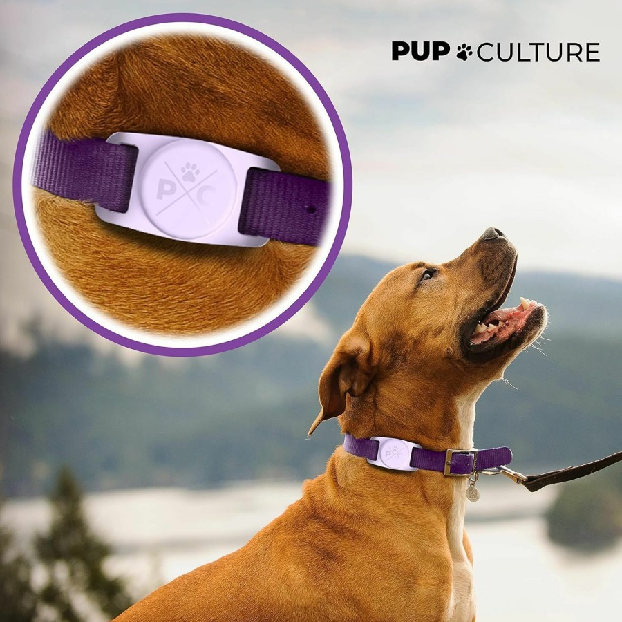 Cat Pup Culture | Pup Culture Airtag Dog Collar Holder, Extra-Durable, Lightweight, And Protective Airtag Case For Dog Collar - Track Your Pet Using Apple Airtag Technology - Dog Collar Airtag Holder -For Dogs And Cats