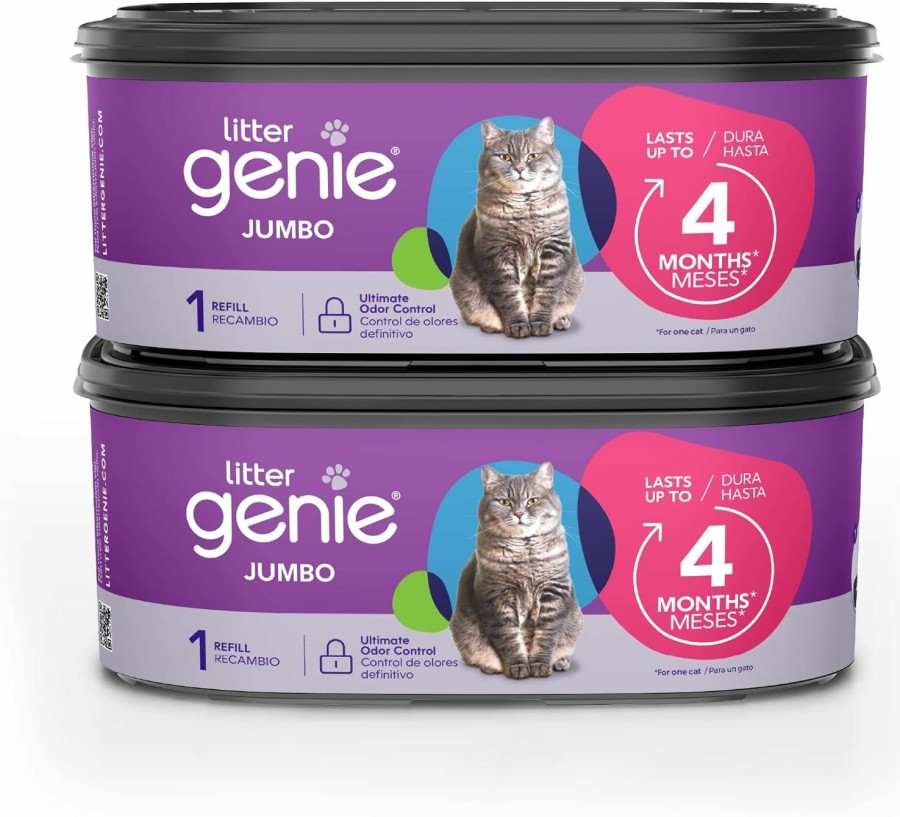 Cat Litter Genie | Litter Genie Refill Bags | Jumbo 2-Pack | Up To 8 Months Of Supply In 2 Cartridges | Ultimate Odor Control Cat Litter Bags