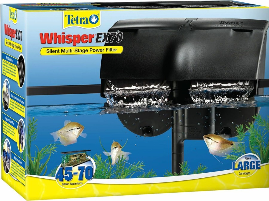 Fish & Aquatic Tetra | Tetra Whisper Ex 70 Filter For 45 To 70 Gallon Aquariums, Silent Multi-Stage Filtration, White