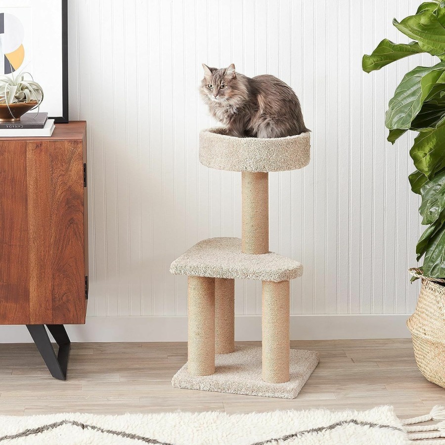 Cat Amazon Basics | Amazon Basics Cat Tree Indoor Climbing Activity Tower With Scratching Posts, Large, 17.7\" X 45.9\", Beige