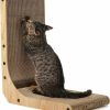 Cat FUKUMARU | Fukumaru Cat Scratcher, 26.8 Inch L Shape Cat Scratch Pad Wall Mounted, Cat Scratching Cardboard With Ball Toy For Indoor Cats, Large Size