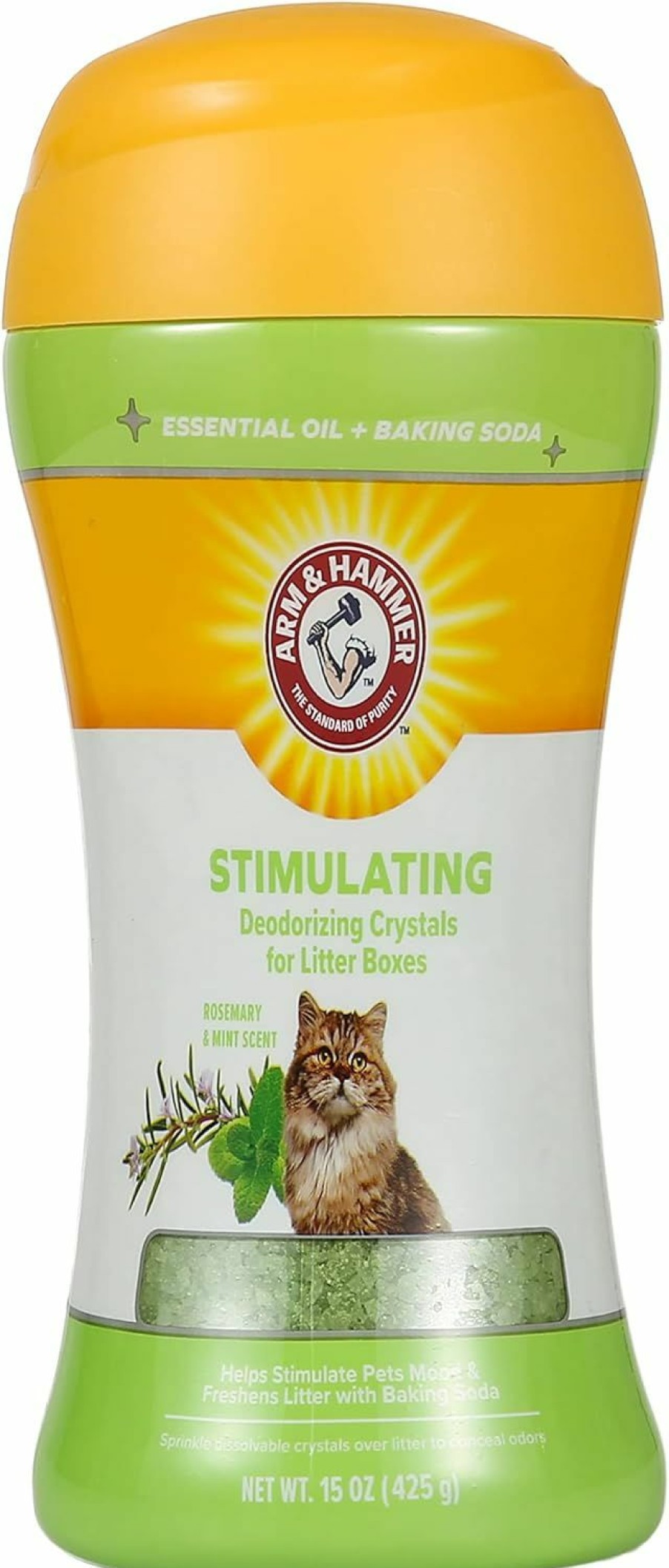 Cat Arm & Hammer | Arm & Hammer Deodorizing Cat Litter Crystals For Litter Boxes | Calming Odor Neutralizing Cat Litter Odor Eliminator In Lavender & Vanilla Scent | Litter Box Odor Eliminator, 15 Oz