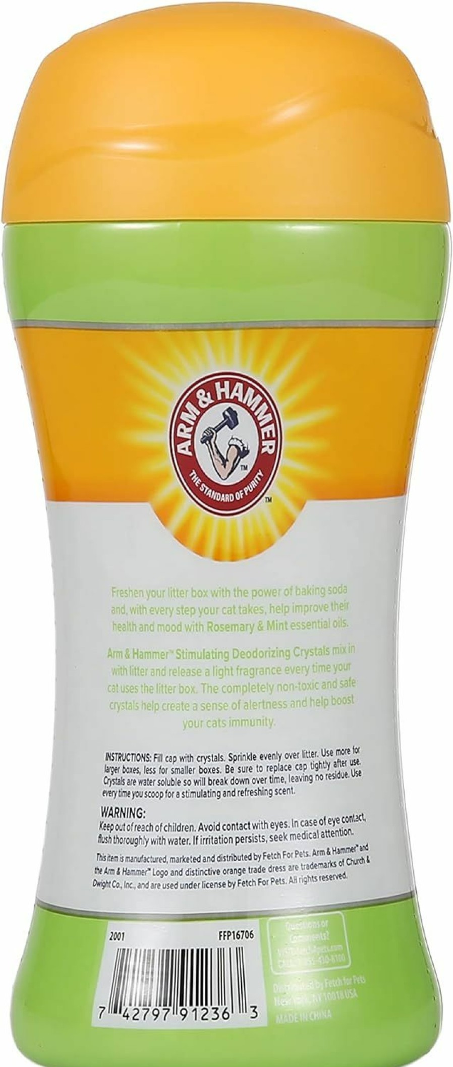 Cat Arm & Hammer | Arm & Hammer Deodorizing Cat Litter Crystals For Litter Boxes | Calming Odor Neutralizing Cat Litter Odor Eliminator In Lavender & Vanilla Scent | Litter Box Odor Eliminator, 15 Oz