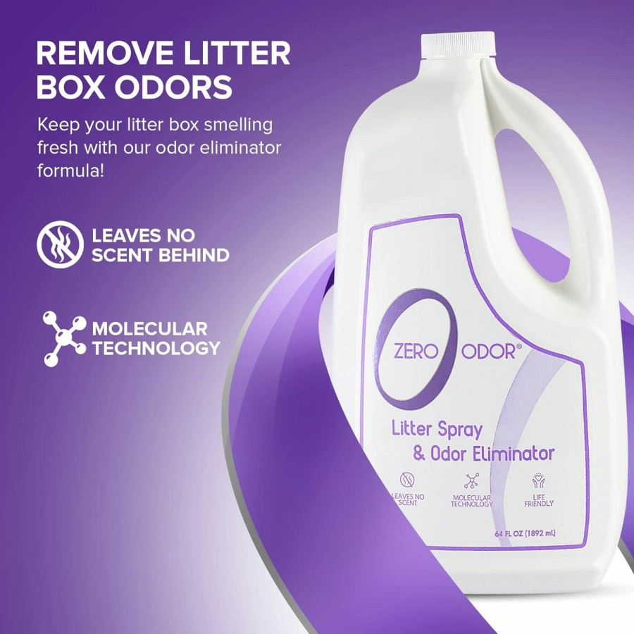 Cat Zero Odor | Zero Odor Litter Odor Eliminator - Permanently Eliminate Litter Odors With Best Patented Molecular Technology - Pet Safe & Works On All Types Of Litter, 16Oz (Over 400 Sprays)