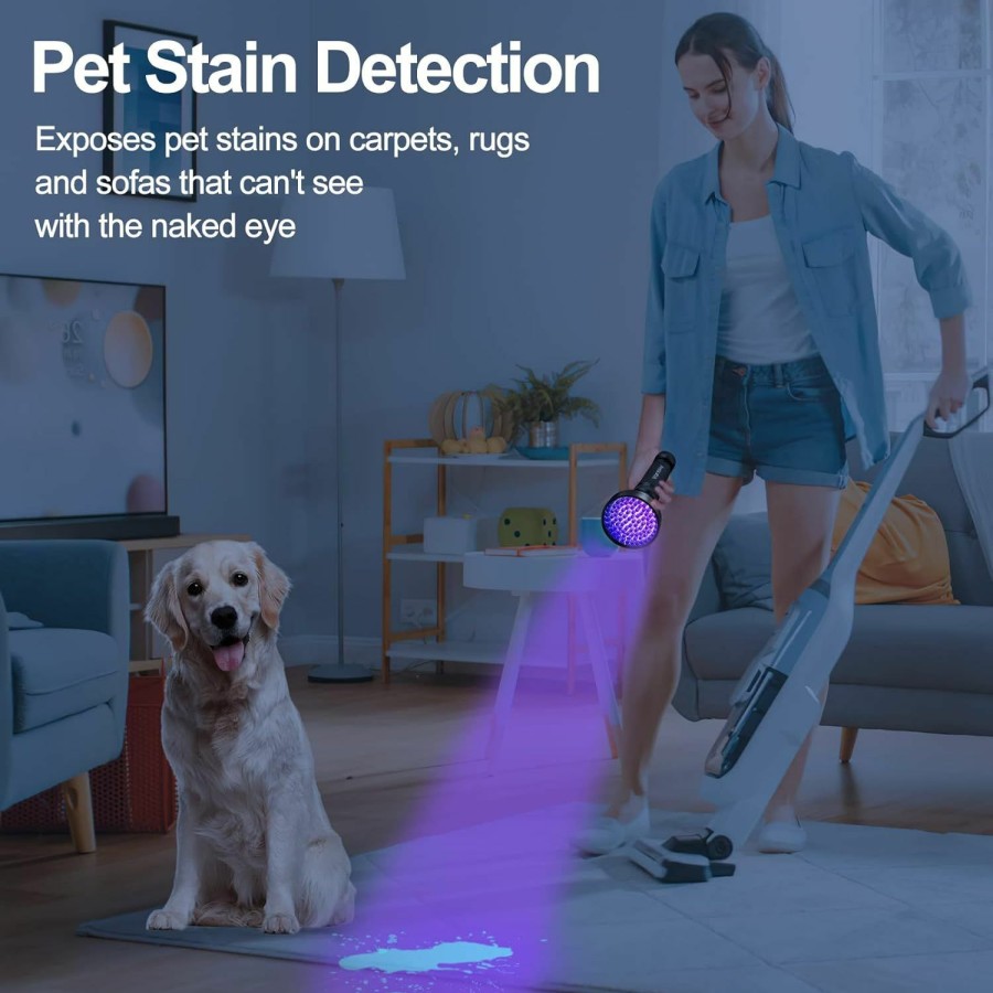 Cat Vansky | Vansky Black Light Uv Flashlights, Ultra Bright 100 Led 395Nm Ultraviolet Blacklight Detector For Dog Cat Pet Urine, Dry Stains And Bed Bug, Matching With Pet Odor Eliminator