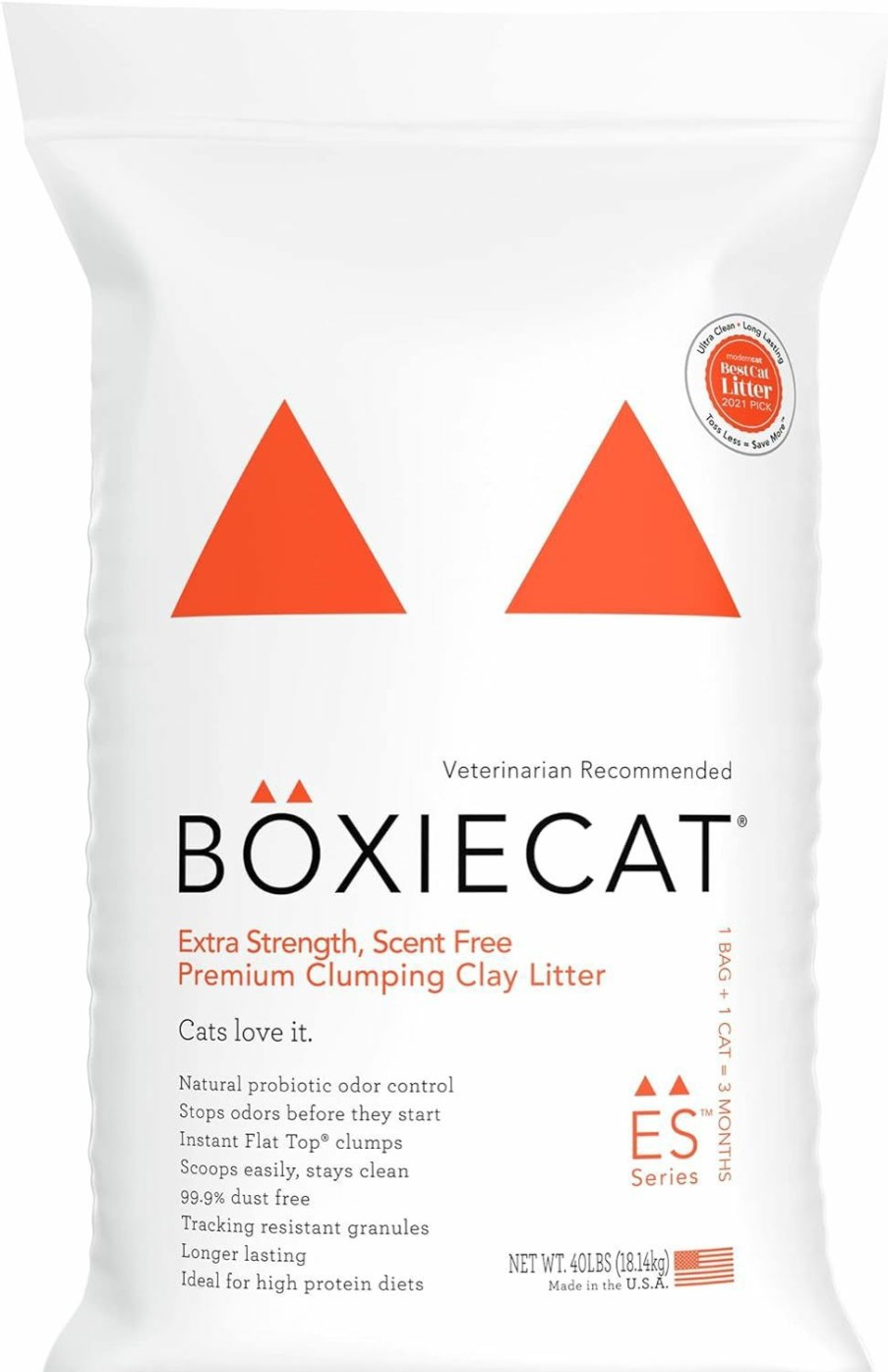 Cat Boxiecat | Boxiecat Premium Clumping Clay Cat Litter, Extra Strength Formula, 40Lbs - Cat Activated Probiotics- Longer Lasting Odor Control- Hard, Non Stick Clumps - Stays Ultra Clean - 99.9% Dust Free