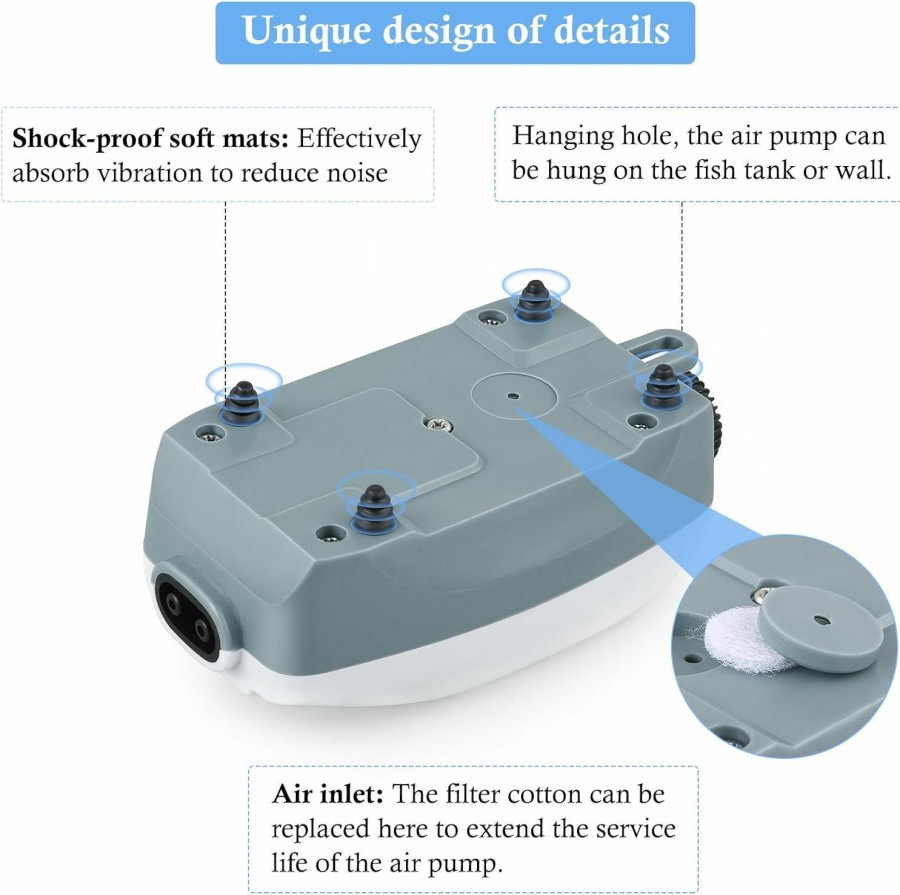 Fish Aquatic Hitop Hitop Dual Outlet Aquarium Electric Air Pump