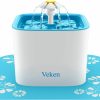 Cat Veken | Veken Pet Fountain, 84Oz/2.5L Automatic Cat Water Fountain Dog Water Dispenser With 3 Replacement Filters & 1 Silicone Mat For Cats, Dogs, Multiple Pets, Grey