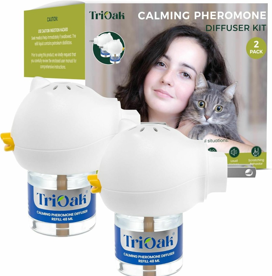 Cat TopSum | Cat Pheromones Calming Diffuser: 2Pack Cat Calming Diffuser Starter Kit - Premium Cat Pheromones Calming Diffuser - Cat Pheromone Diffuser - Cat Pheromone Diffuser, 2Pack (Green Pack)