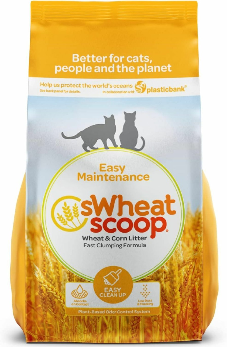 Cat sWheat Scoop | Swheat Scoop Natural Wheat Multi-Cat Litter, Superior Clumping With Odor Neutralizing Enzymes, 25 Pound Bag