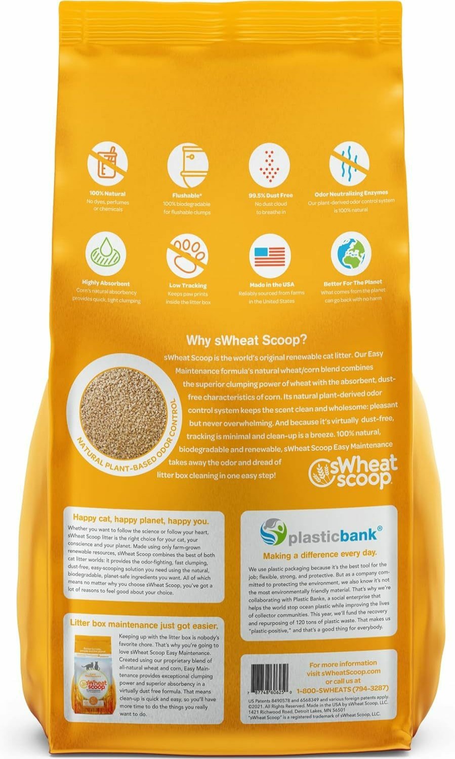 Cat sWheat Scoop | Swheat Scoop Natural Wheat Multi-Cat Litter, Superior Clumping With Odor Neutralizing Enzymes, 25 Pound Bag