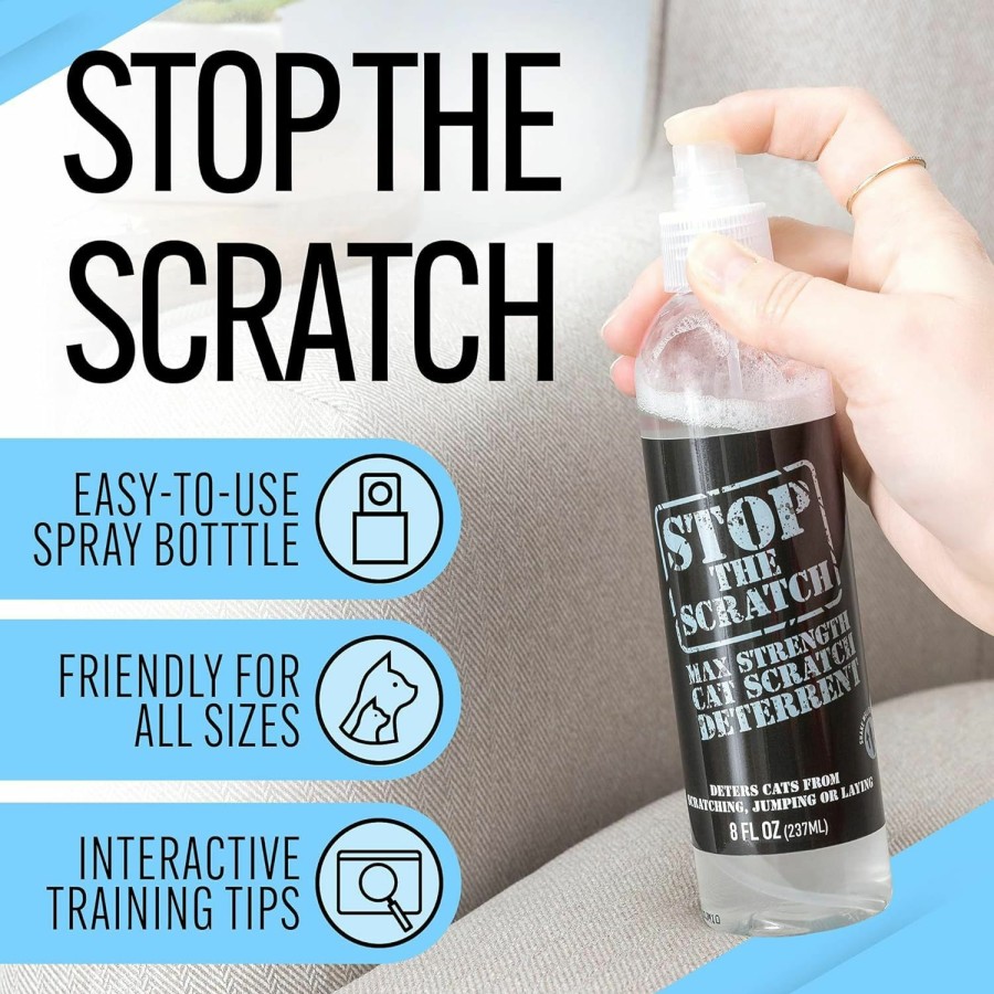 Cat EBPP | Ebpp Stop The Scratch Cat Spray Deterrent For Kittens And Cats - Non-Toxic, Safe For Plants, Furniture, Floors And More Cat Deterrent Spray With Rosemary Oil