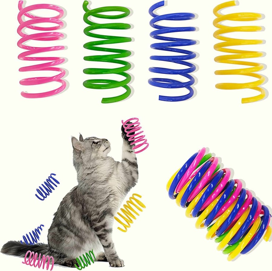 Cat AGYM | Agym Colorful Plastic Spring Cat Toys, 30 Pack Spiral Springs For Indoor Cats To Swat, Bite, Hunt, Interactive Toys For Cats And Kittens