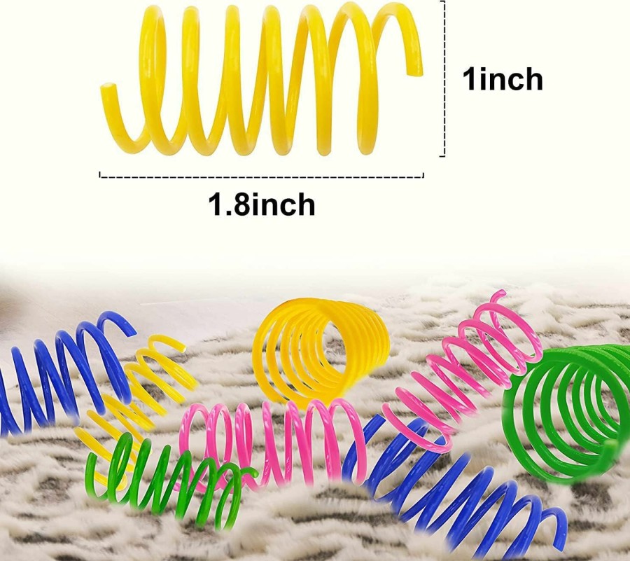 Cat AGYM | Agym Colorful Plastic Spring Cat Toys, 30 Pack Spiral Springs For Indoor Cats To Swat, Bite, Hunt, Interactive Toys For Cats And Kittens