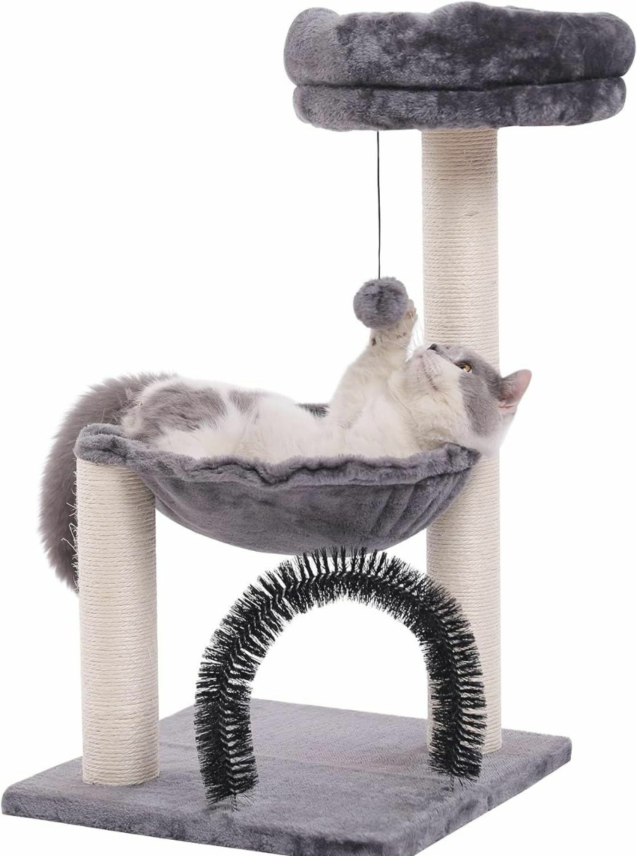 Cat HOOPET | Hoopet Cat Tree,27.8 Inches Tower For Indoor Cats, Multi-Level Cat Tree With Scratching Posts Plush Basket & Perch Play Rest, Activity Dangling Ball Kittens/Small Cats