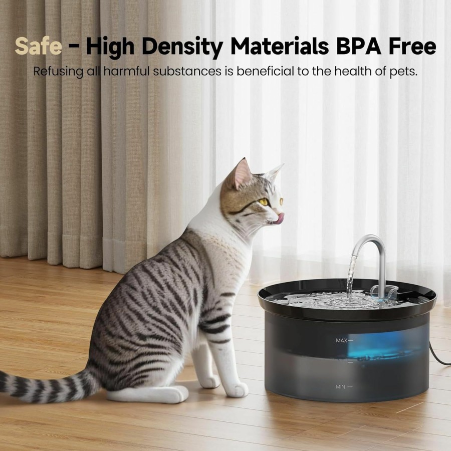 Cat BMDSAE | Cat Water Fountain: 88Oz Water Fountains For Cats Indoor 24/7 Running Water Fountains For Dringing Fresh Help Pets Drink More Water Ultra Silent Increase Drinking Area And Reduce Splashing