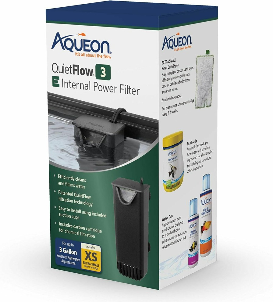 Fish & Aquatic Aqueon | Aqueon Quietflow E Internal Power Filter Extra Small - 3 Gallon