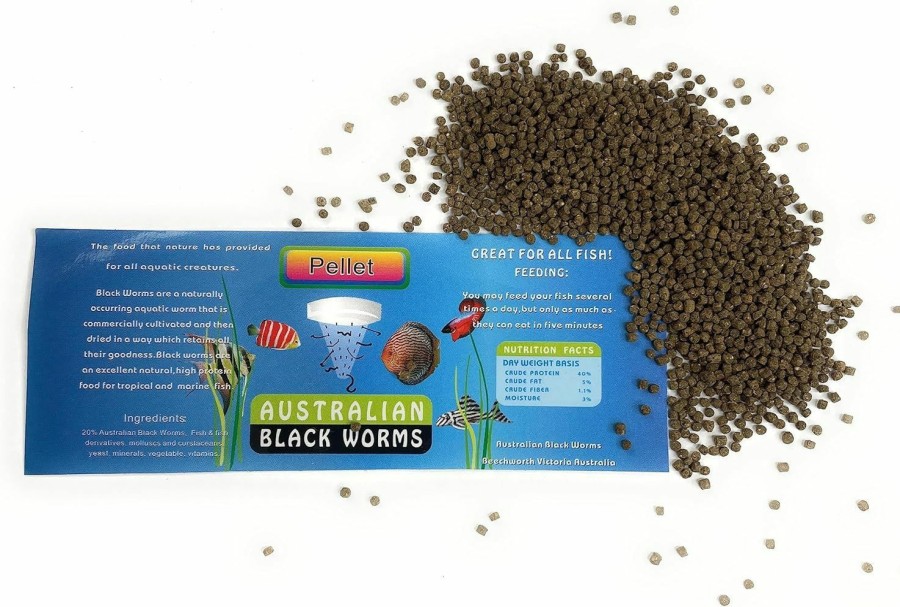 Fish & Aquatic Generic | Australian Black Worm Pellets 200 Grams Aquarium Fish Sinking Food