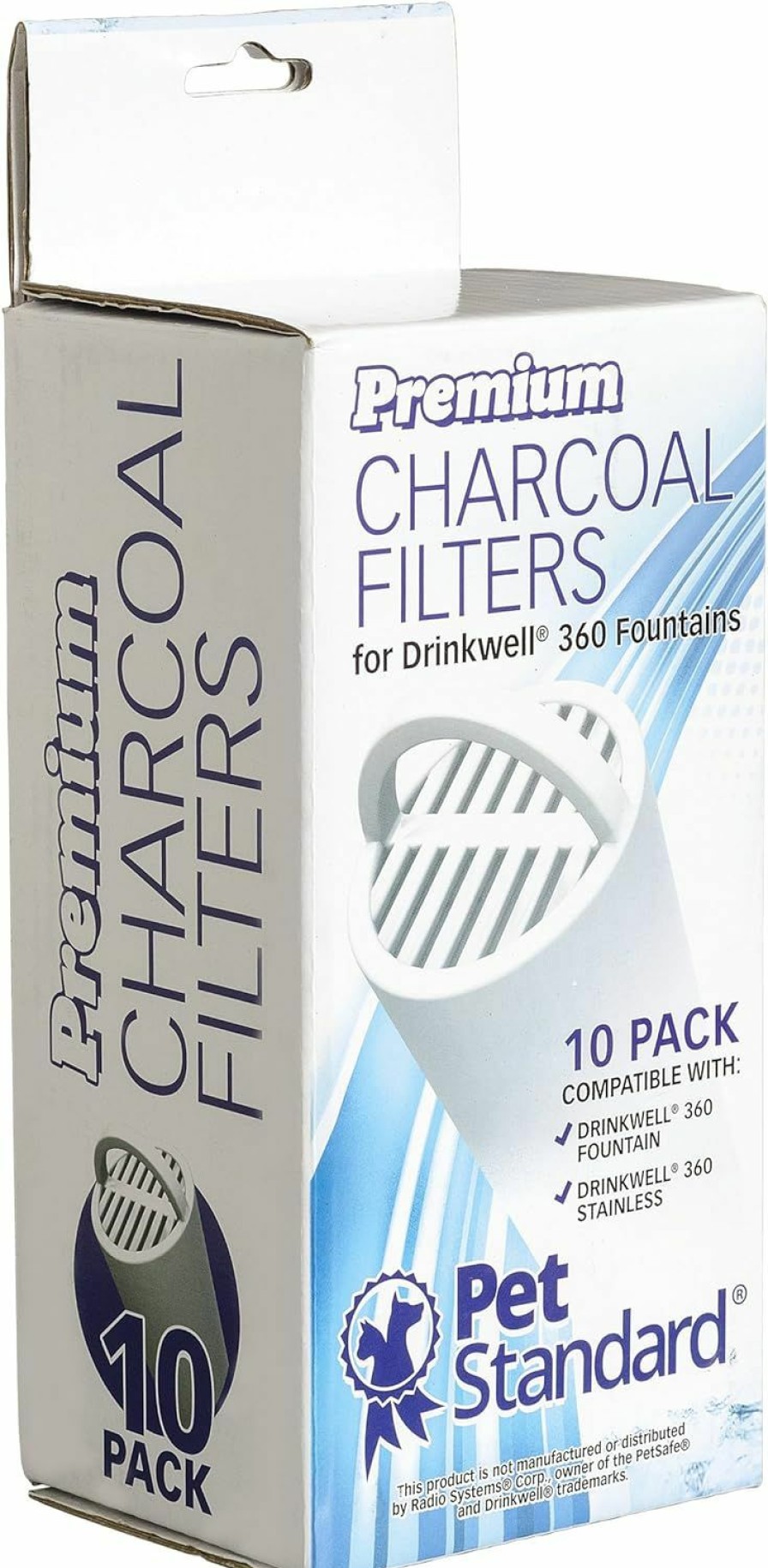 Cat PetStandard | Premium Charcoal Filters For Petsafe Drinkwell 360 Fountains, Pack Of 10